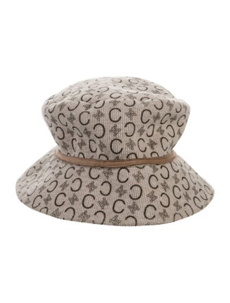 Celine Kids' neutral and black printed bucket hat