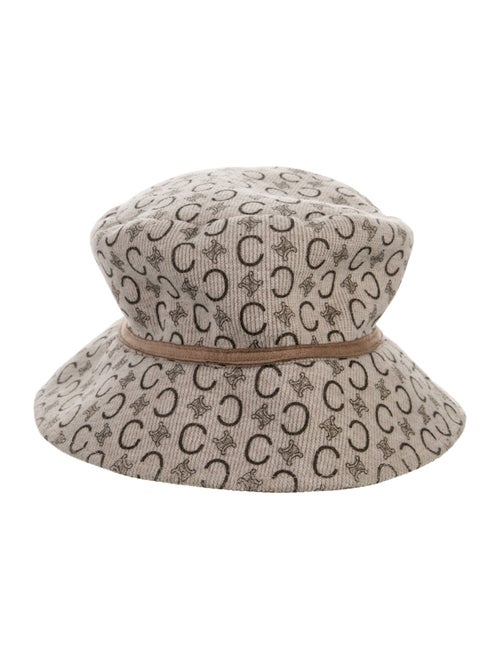 Celine Kids' neutral and black printed bucket hat