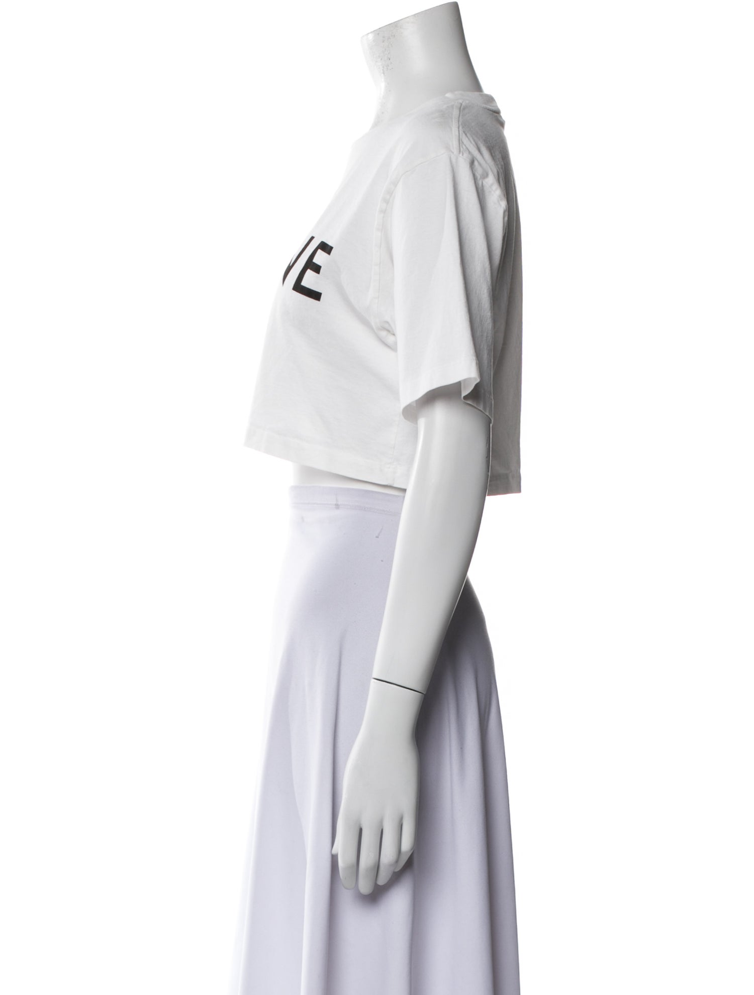 Celine Graphic Print Crew Neck Crop Top