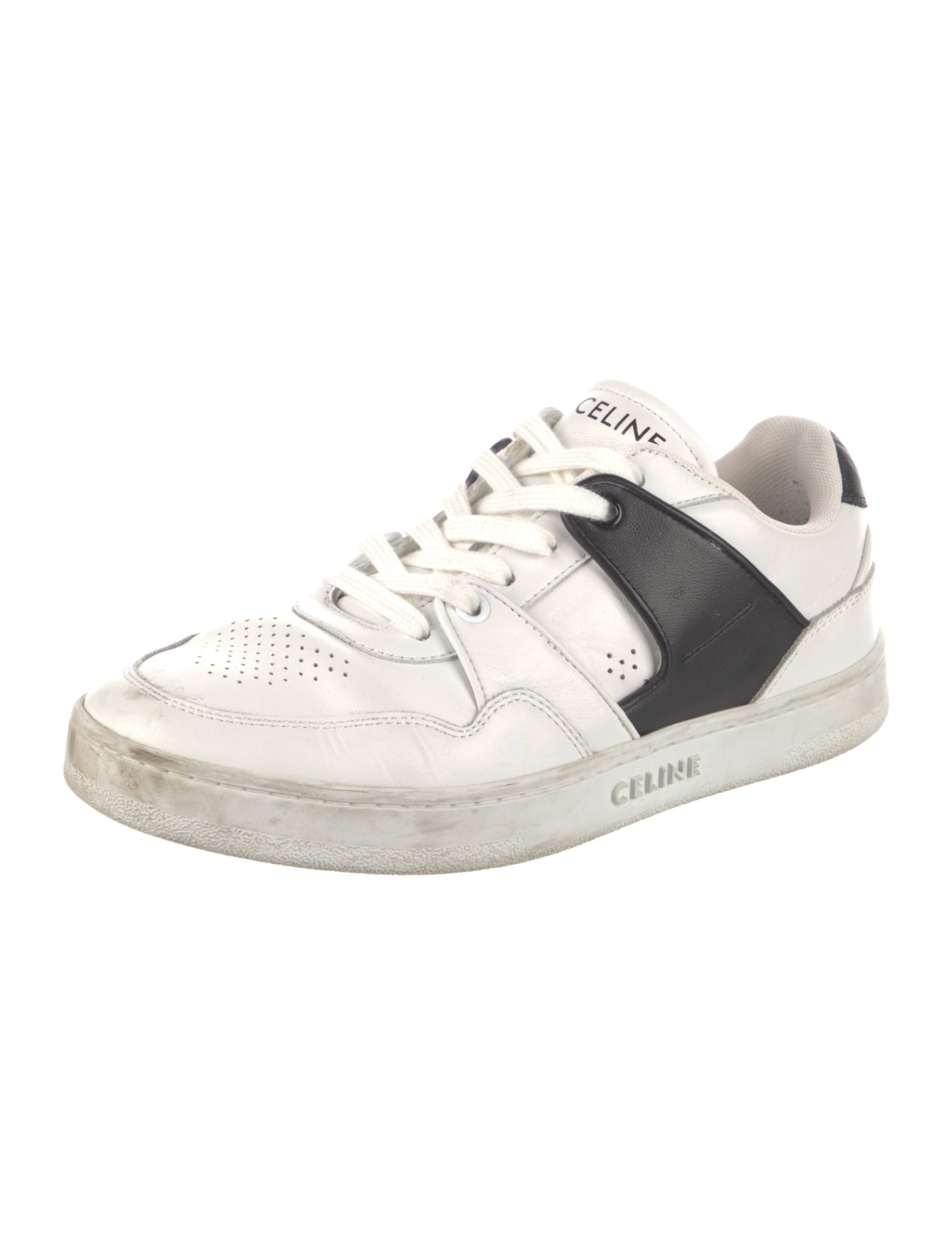 Celine Leather Colorblock Pattern Sneakers