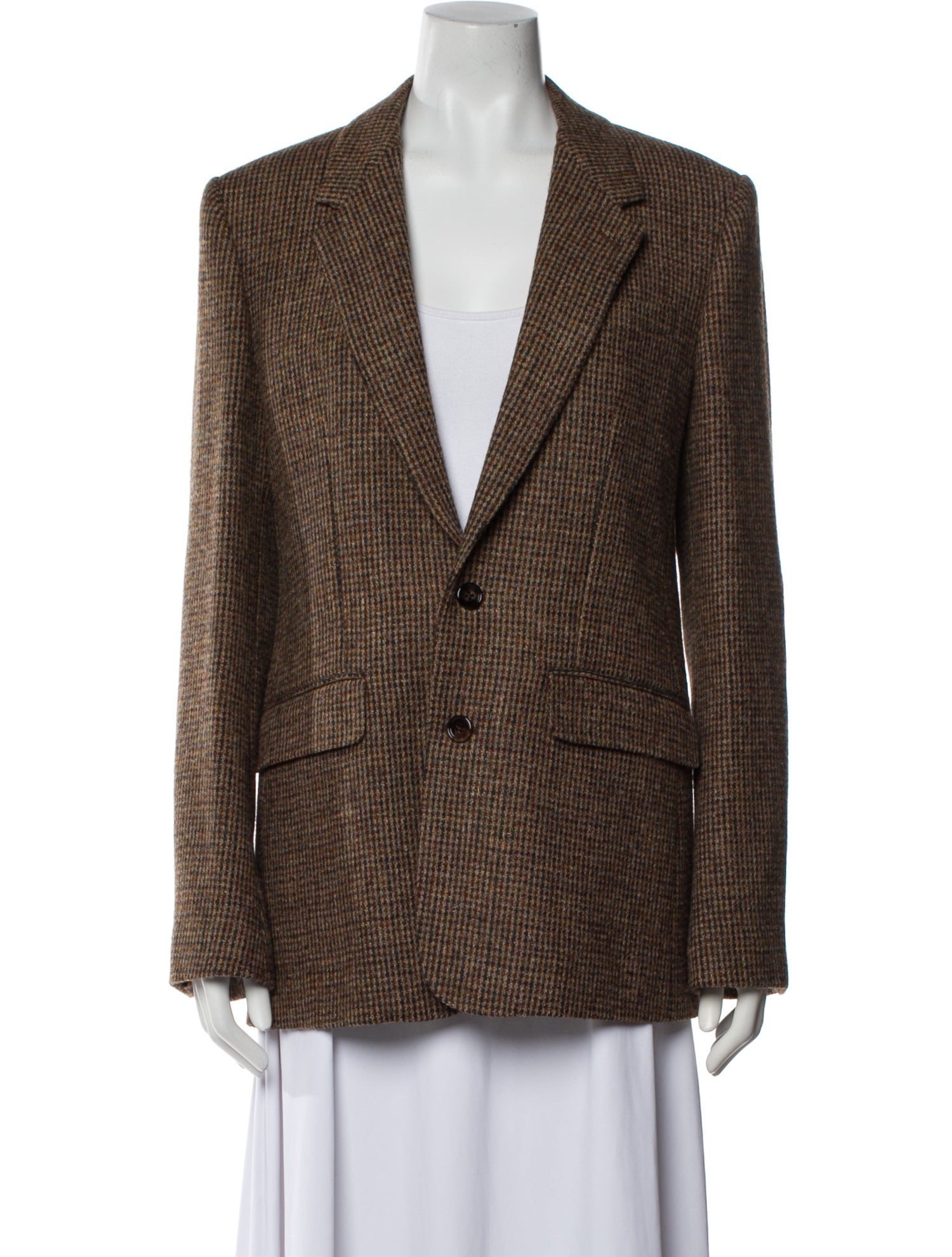 Celine Check Tweed Suit Wool Blazer w/ Tags
