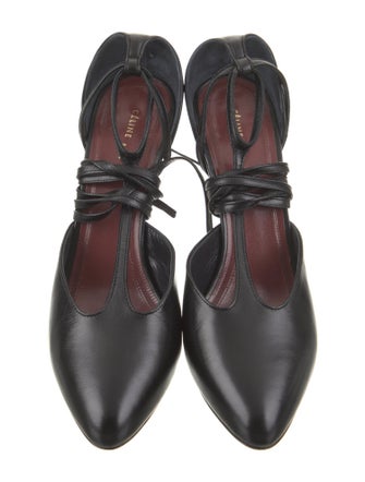 Celine Leather T-Strap Pumps