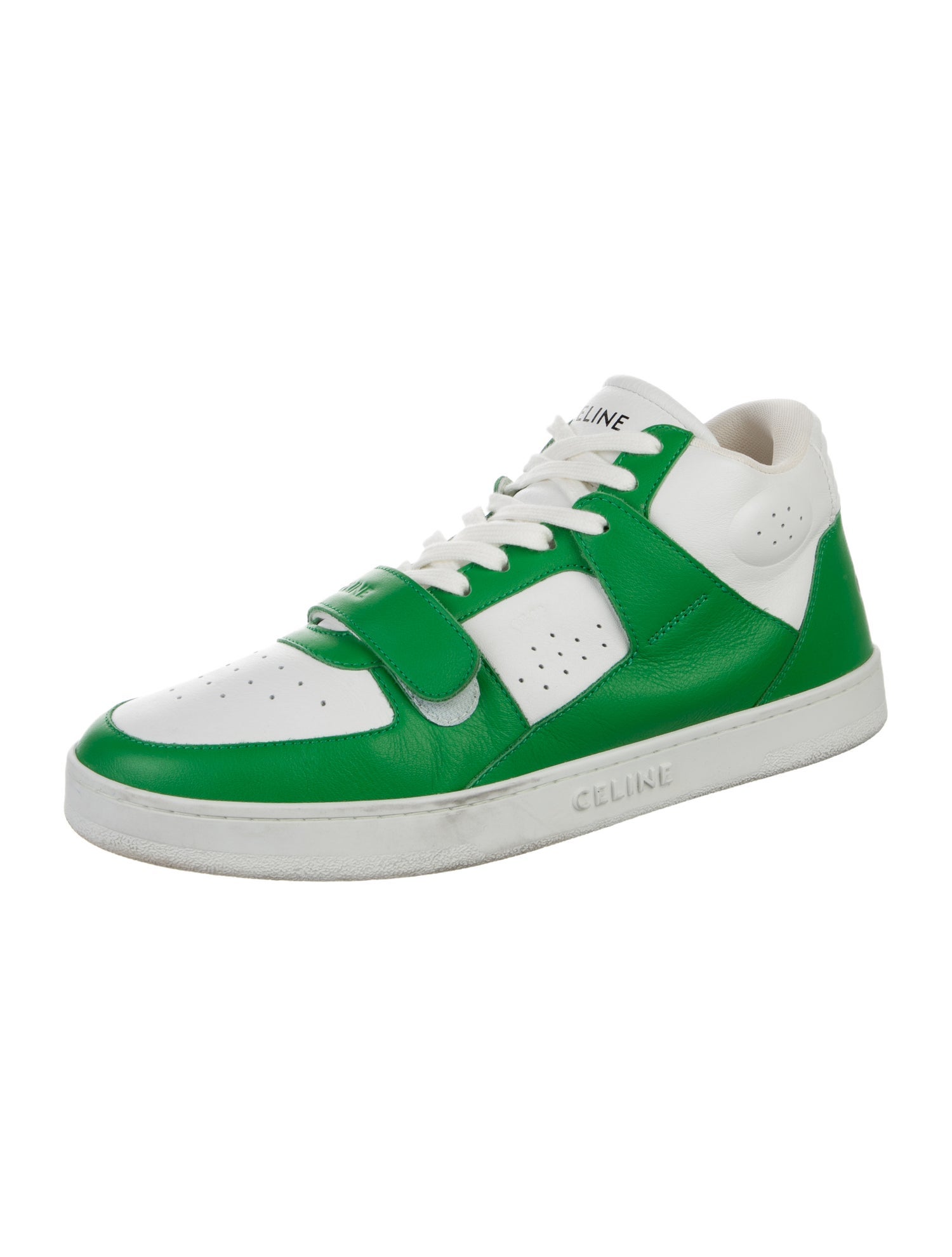 Celine Leather Colorblock Pattern Athletic Sneakers