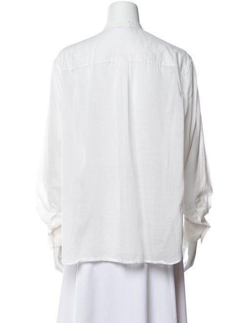 Celine Mock Neck Long Sleeve Button-Up Top