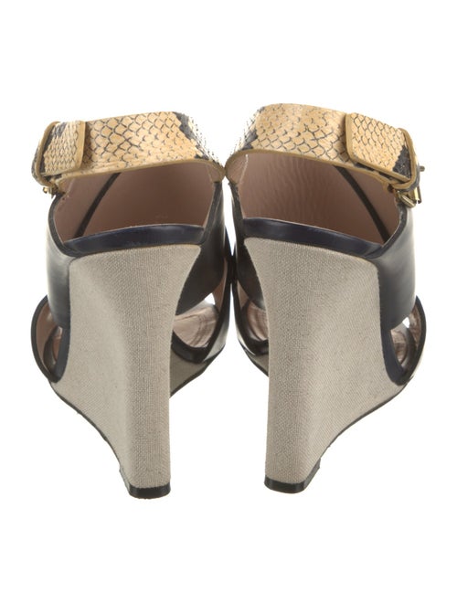 Celine Leather Cutout Accent Slingback Sandals