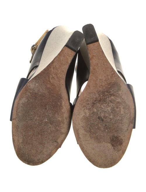 Celine Leather Cutout Accent Slingback Sandals