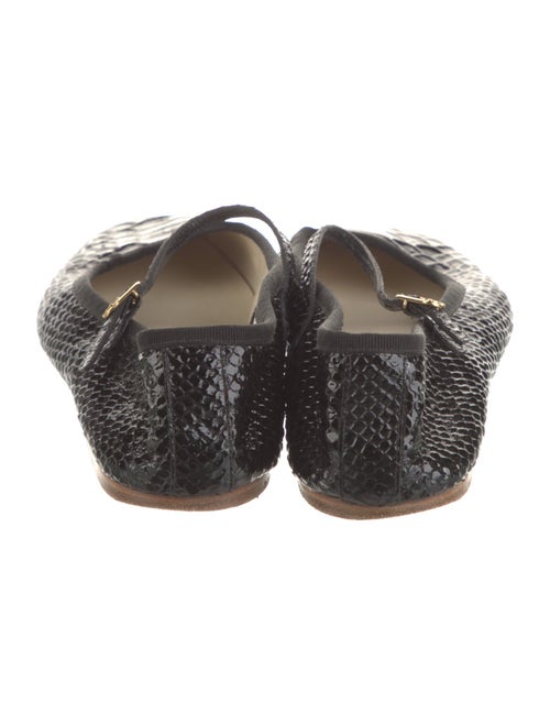 Celine Patent Leather Animal Print Mary Jane Flats