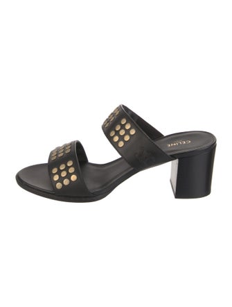 Celine Leather Studded Accents Slides