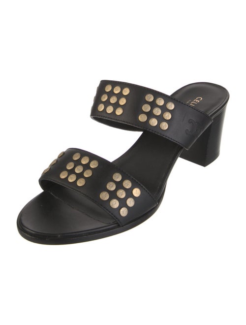 Celine Leather Studded Accents Slides