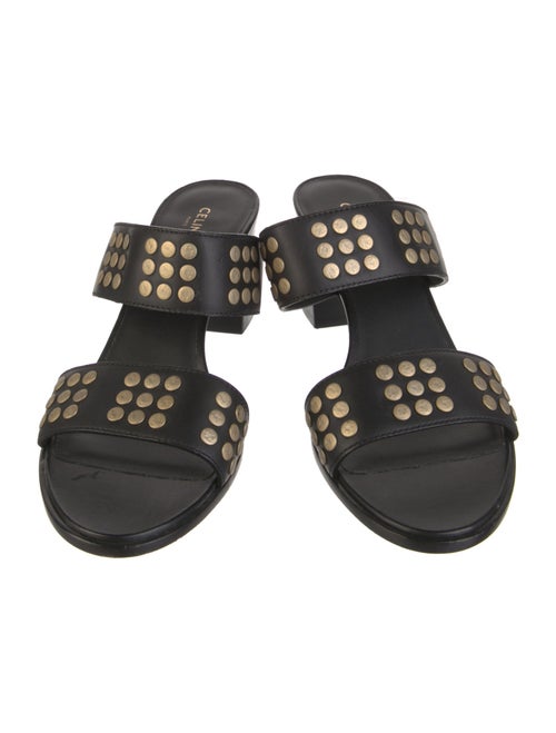 Celine Leather Studded Accents Slides