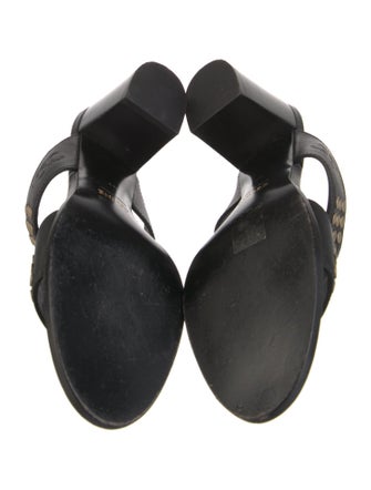 Celine Leather Studded Accents Slides