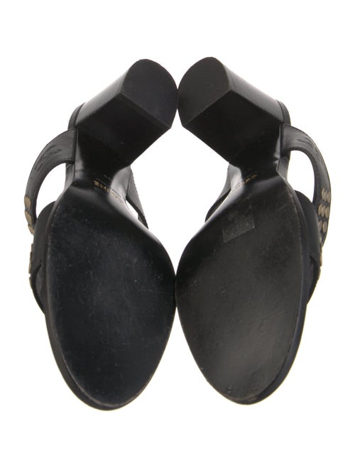 Celine Leather Studded Accents Slides