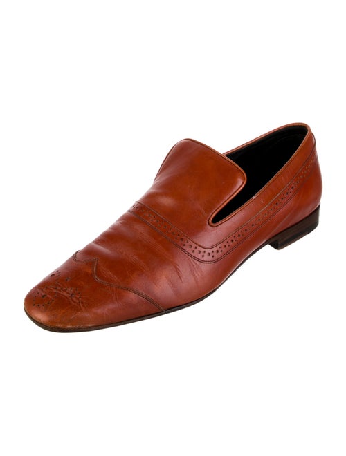 Celine Leather Lasercut Accents Loafers
