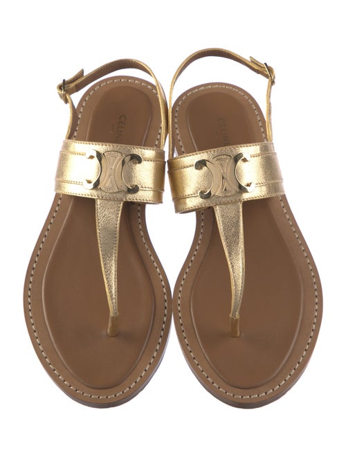 Celine Leather T-Strap Sandals