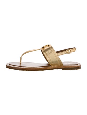 Celine Leather T-Strap Sandals