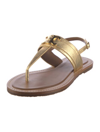Celine Leather T-Strap Sandals
