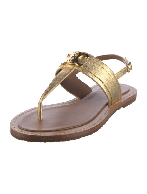 Celine Leather T-Strap Sandals
