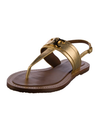 Celine Leather T-Strap Sandals