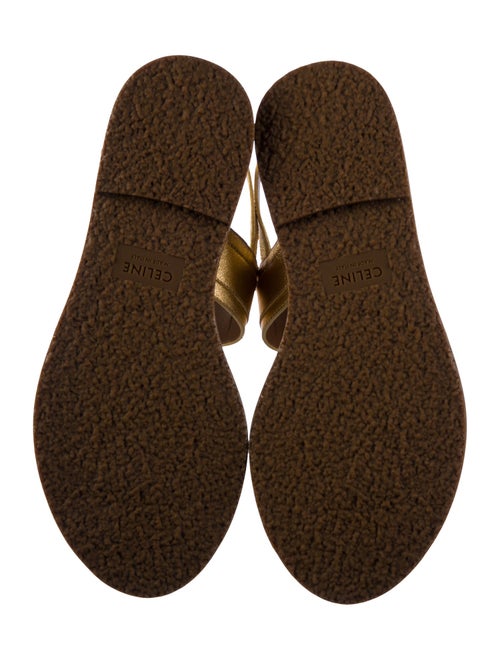 Celine Leather T-Strap Sandals