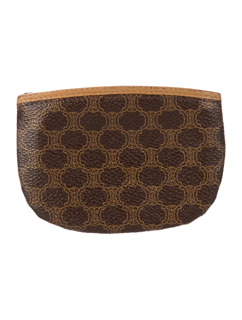 Brown patterned leather Celine coin bag with zipp… - image 2