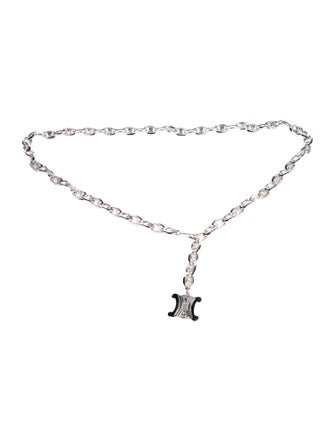 Celine Skinny Metal Chain-Link Belt