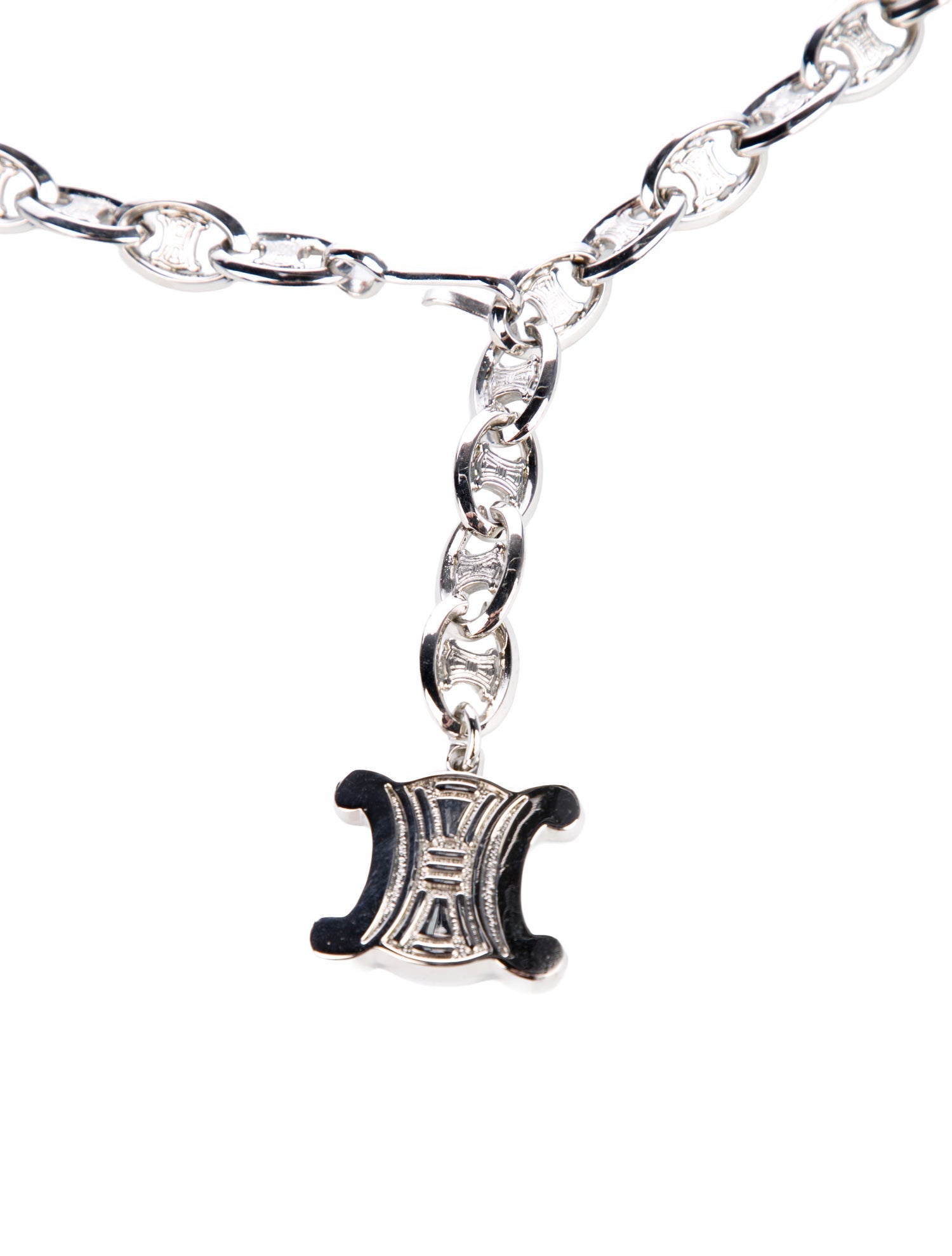 Celine Skinny Metal Chain-Link Belt