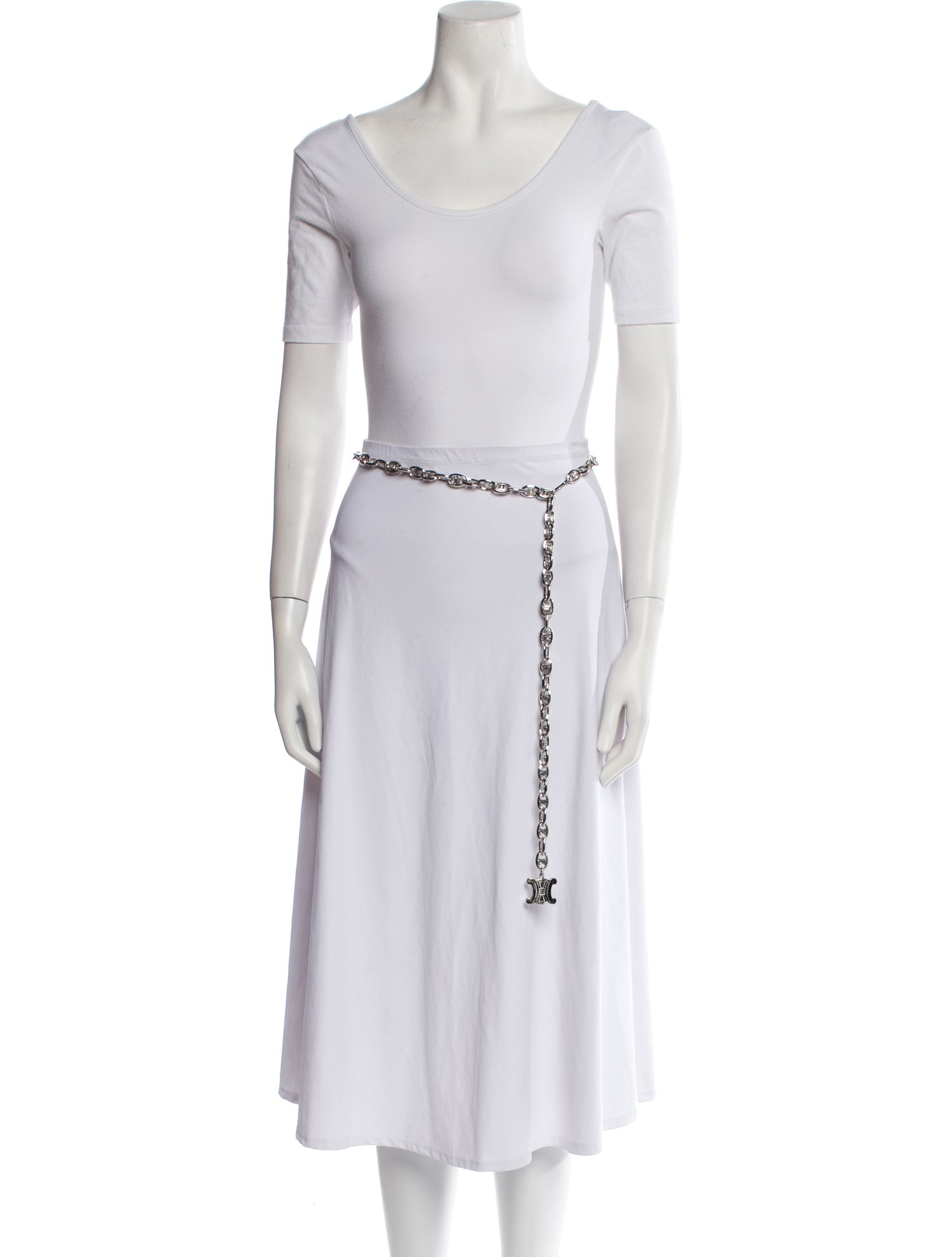 Celine Skinny Metal Chain-Link Belt