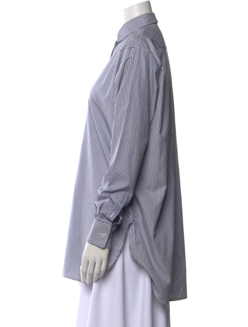 Celine Striped Long Sleeve Button-Up Top