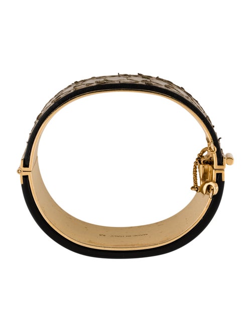 Celine Python Manchette Hinged Bangle Bracelet