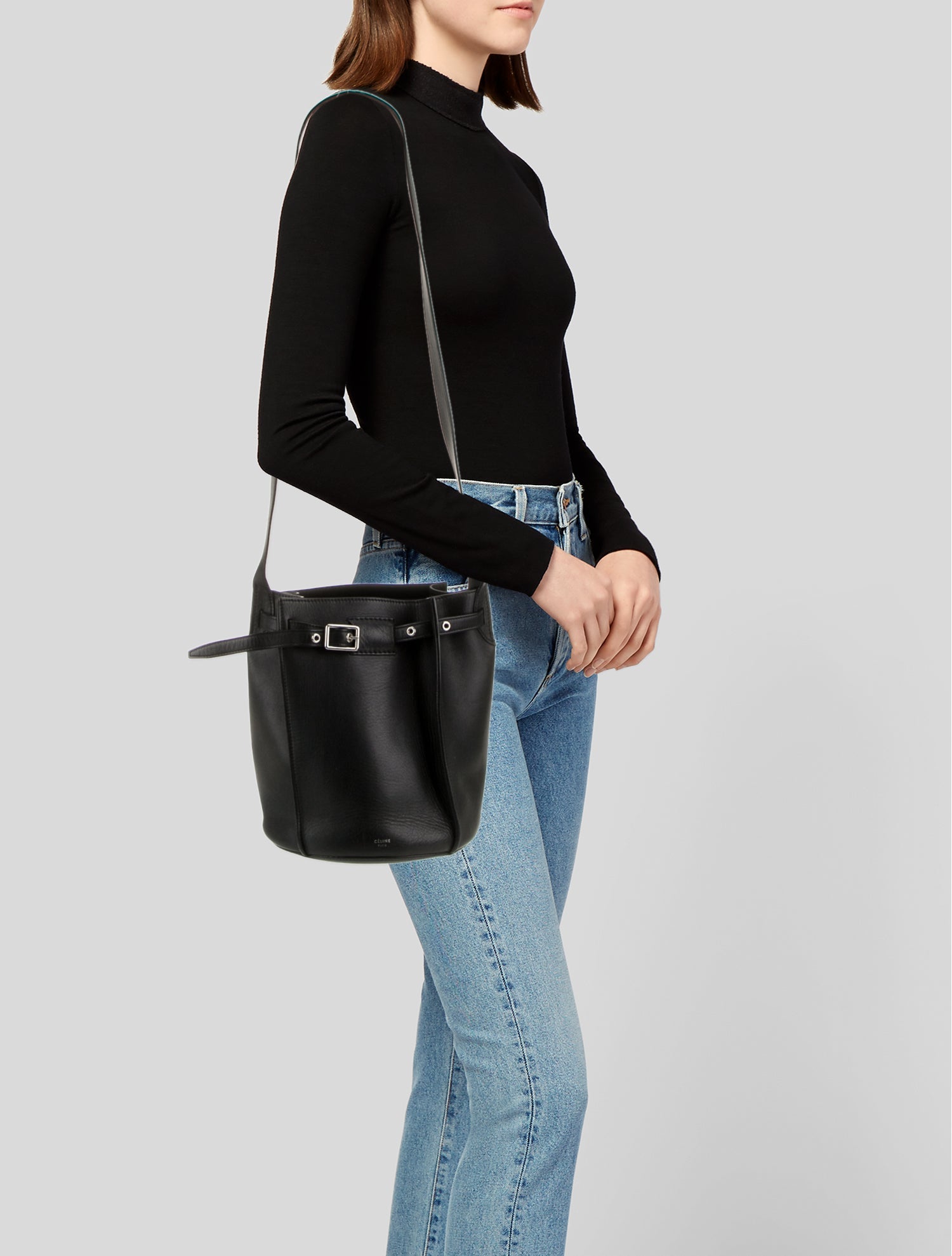 Celine Leather Big Bag Bucket Nano