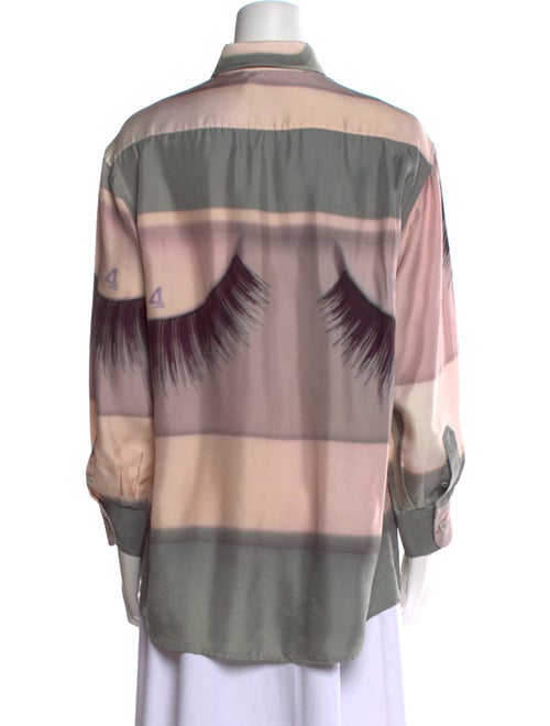 Celine Silk Printed Button-Up Top