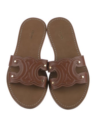 Celine Triomphe Leather Slides