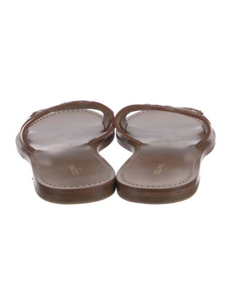 Celine Triomphe Leather Slides