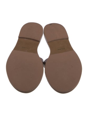 Celine Triomphe Leather Slides