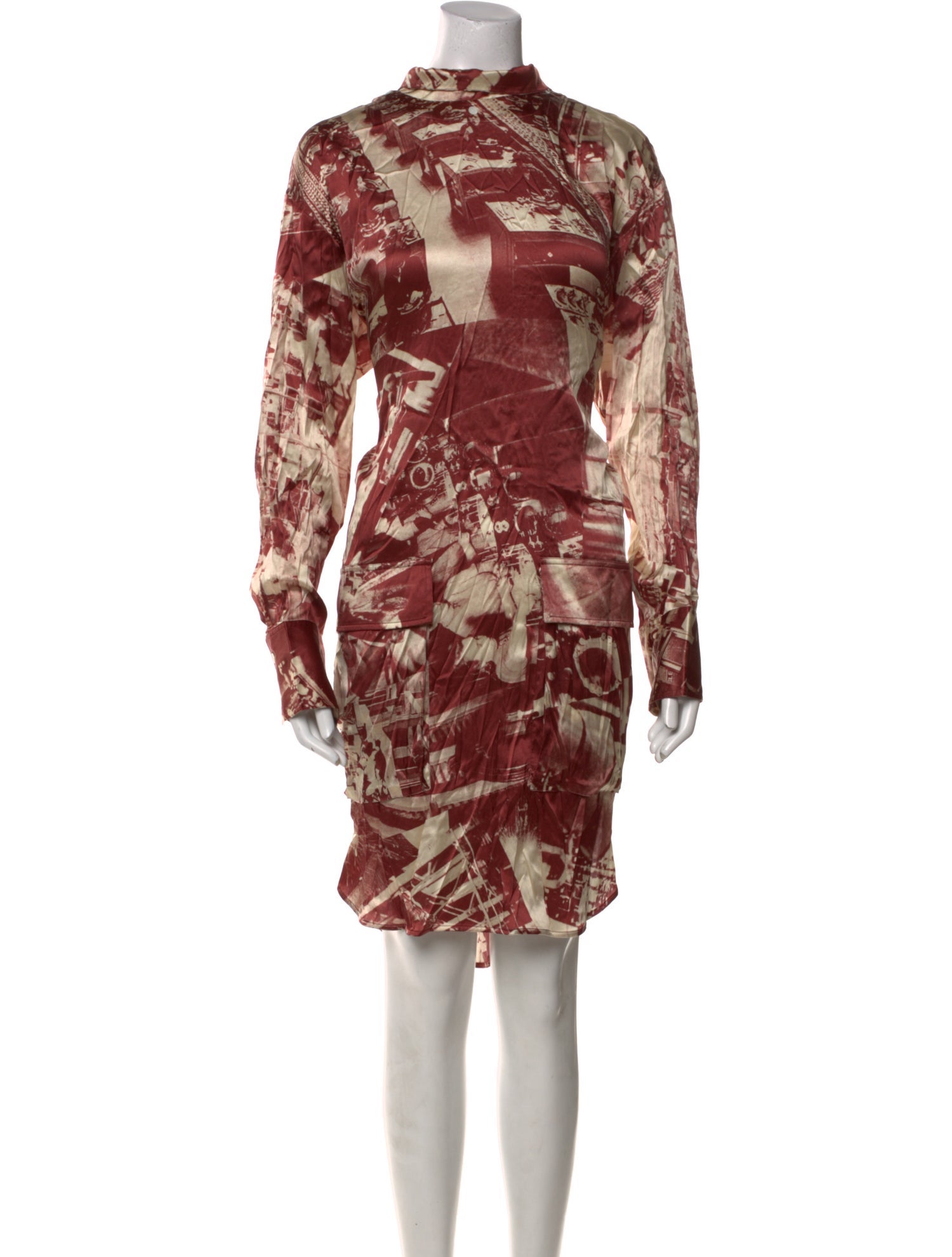 Celine Silk Knee-Length Dress