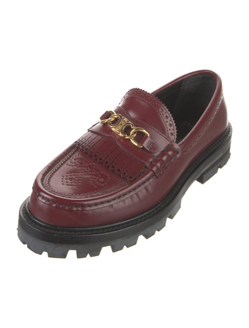 Celine Leather Lasercut Accents Loafers