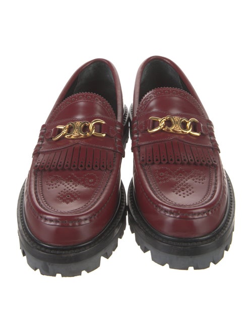 Celine Leather Lasercut Accents Loafers
