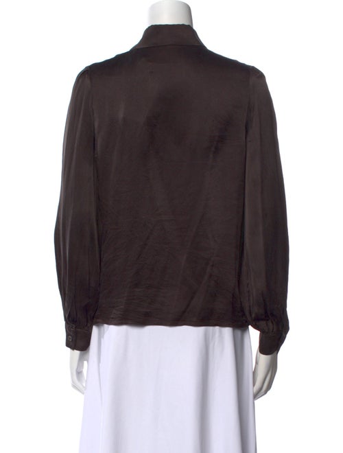 Celine Silk Long Sleeve Button-Up Top