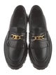 Celine Leather Fringe Trim Accent Loafers