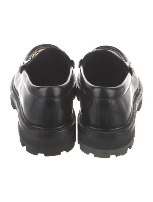 Celine Leather Fringe Trim Accent Loafers