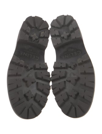 Celine Leather Fringe Trim Accent Loafers