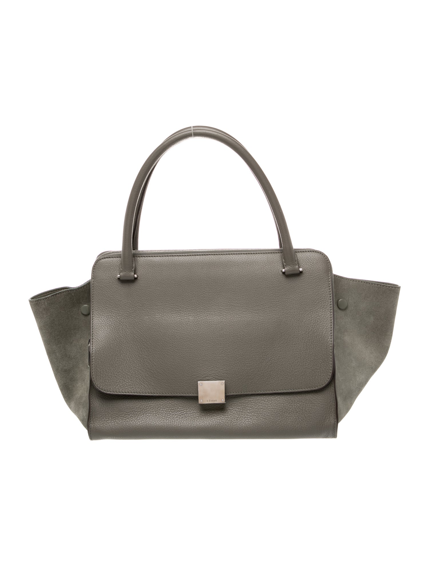 Celine Leather Double Zipper Trapeze