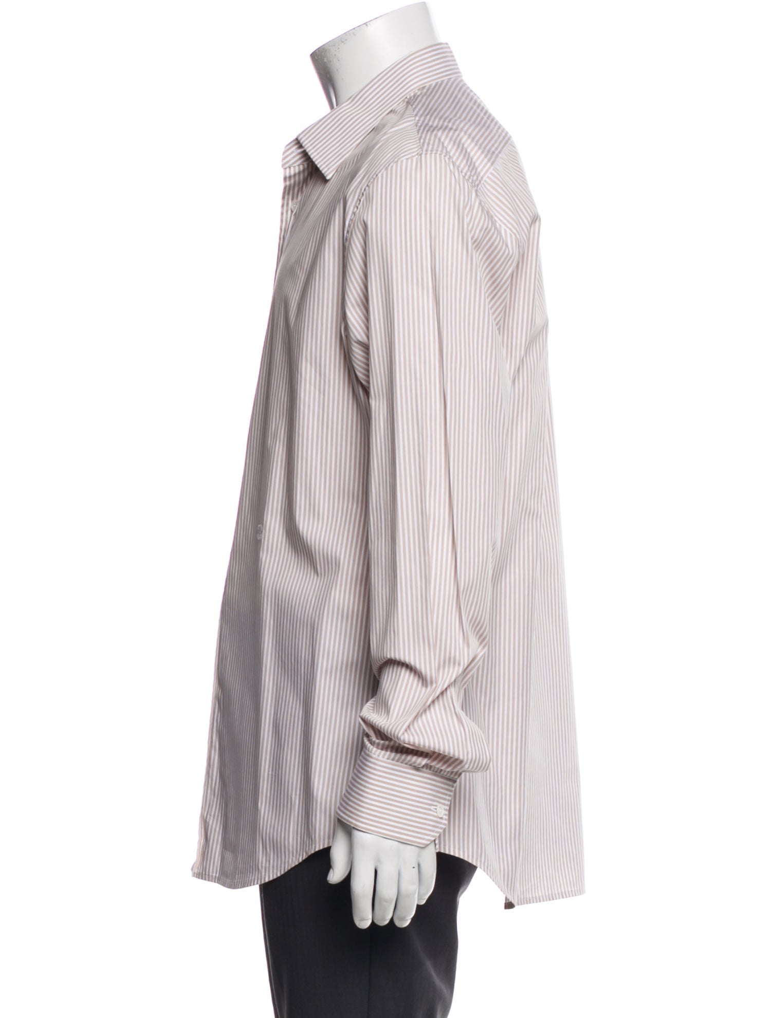 Celine Striped Long Sleeve Dress Shirt