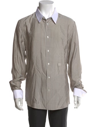 Celine Silk Striped Dress Shirt
