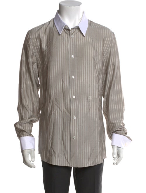 Celine Silk Striped Dress Shirt