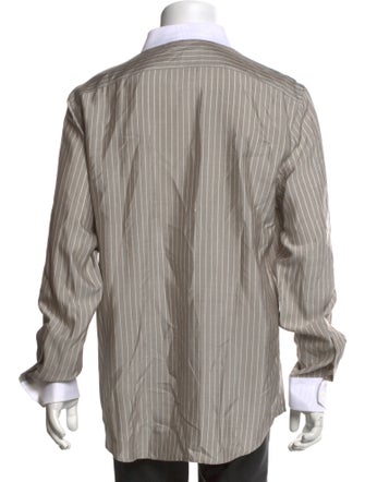 Celine Silk Striped Dress Shirt