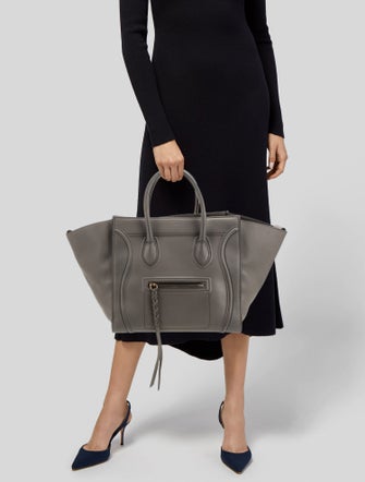 Celine Leather Luggage Phantom Medium