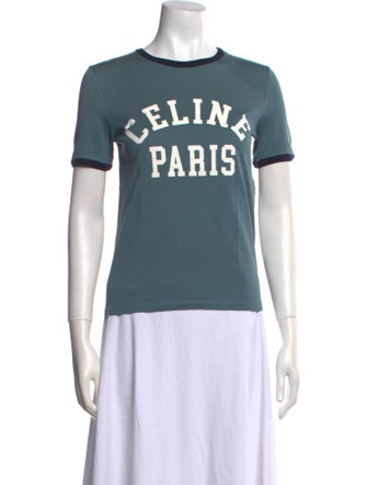 Celine Graphic Print Crew Neck T-Shirt