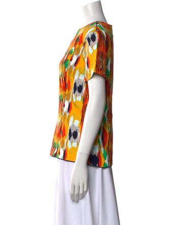 Celine Printed Bateau Neckline Blouse