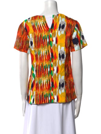 Celine Printed Bateau Neckline Blouse